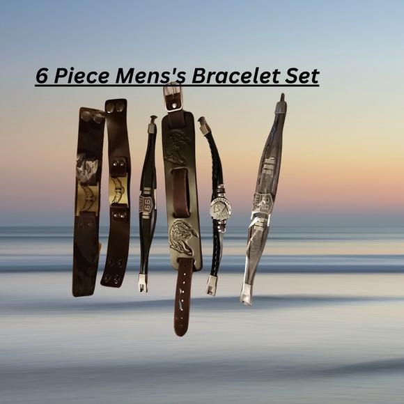6- Piece Men's Bracelet Set - Picture 1 of 10